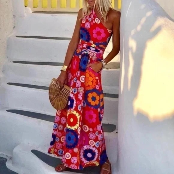 arfym Dresses & Skirts - Arfym | Made To Play Printed One-Shoulder Maxi Dress Various Sizes Available